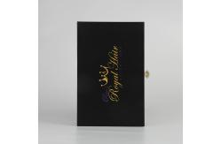 China Handmade Luxury Hair Extension Packaging Box Black Cardboard Drawer Box supplier