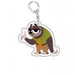 Zootopia Souvenir Printed Acrylic Charms Keychain With Metal Ring And Fashionable Desig