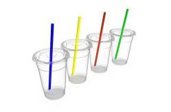 China 16oz PP PET Disposable Smoothie Cups Biodegradable Drinking Cups With Lids And Straws supplier