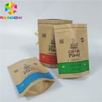 Low Moq Food Storage Paper Bags Brown Paper Packaging Bag With Zipper Aluminum Foil Paper Packaging Pouch for sale