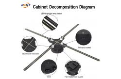 China Interactive 3D Spinning LED Hologram Fan , Remote Control 15 Inches Holographic Display Fan supplier