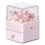China Resin Flower Jewelry Box Ring Box With Flower Inside 115X115X110mm for sale