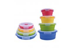 China OEM Microwavable Collapsible Silicone Bento Box With Airtight Lid supplier