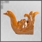 Frost Resistant Clay Ridge Tiles Yellow Color Decorative Curved Tile for sale