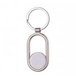 Sublimation Blank Metal Key Holder Movable Core double sided personalized keychain for sale