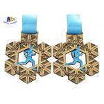 Die Cast Custom Sport Medals 10K With Ribbon round Shape Pesonalized
