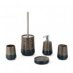 Contrast Color Ceramic Soap Foam Dispenser Toothbrush Holder Bathroom Accessories Set for sale