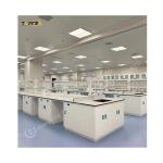Heavy Duty Laboratory Island Bench With 2 Doors 2 Shelves 2 Cabinets 4 Drawers Steel Wood Design for sale
