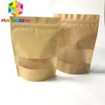 Brown Kraft Paper Bags With  Paper Packaging With Window See Through Food Grade Bags for sale