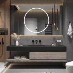 Plywood Bathroom Vanity Units , slate Countertop  Floating Vanity Cabinet for sale