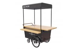 China Coffee Hand Push Cart Vendor With 304 Stainless Steel Work Table supplier