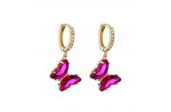 China Cubic 18k gold plated hoop earrings supplier