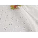 Leaf Design Eyelet Cotton Lace Fabric For Absorbent And Breathable Nightgown for sale