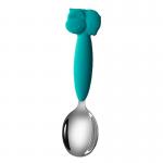 Green SS Silicone Spoon And Fork Kids Self Weaning Spoon CPC Approval for sale