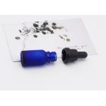 Cosmetic Glass Dropper Essential Oil Bottle Frosted Blue 100ml With Plastic Dropper for sale