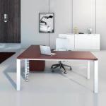 1.6M Red Executive Office Table Metal Frame Executive Manager Desk