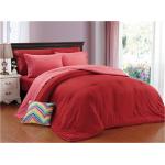 China Comforter Set 3pcs Polycotton 1200 Series Combed Cotton Blend Solid Bedding Set Solid Color Embroided Pillow for sale