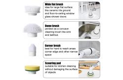 China Rotating 4 Heads Electric Spin Scrubber Adjustable Extension Handle For Tile supplier