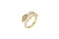China Enamel Gold Plated Snake Ring Open Women Zircon Adjustable Engagement Ring supplier