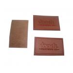 Genuine Custom Leather Labels Bespoke Longlasting Die Cut Border Velcro Backing for sale