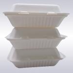 9 Inch 1500ml Biodegradable Bagasse Tableware Clamshell Containers Sustainable for sale