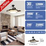 42'' Retractable Ceiling Fan With Dimmable LED Light Amd DC Motor