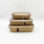 Kraft Paper Take Away Disposable Food Container With Transparent Lids for sale