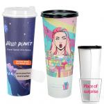 Customized printing eco-friendly disposable coffee paper cup blind box surprise milk tea paper cup
 for sale
