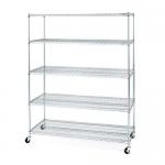 Medical Storage Stainless Steel Mobile Shelving / Rolling Wire Storage Racks 5 Tire for sale