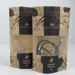 Snack Waterproof Stand Up Laminated Brown Kraft Paper  Bags With Window for sale