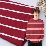 Moisture Wicking Yarn Dyed Stripe Fabric , Cotton Ribbed Fabric For Hoodie for sale
