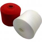 Multi Color Knotless Dyed Polyester Yarn 40 / 2 40 / 3 100% Polyester Spun Yarn For Bedcover for sale