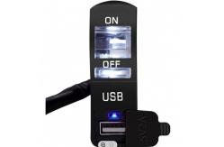 China Handlebar Motorcycle Charging Port With Lamp 5V 2A USB Charger supplier