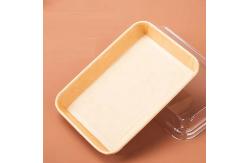 China Degradable Sushi Tray Recyclable Paper Sushi Container With Lid Cake Container supplier