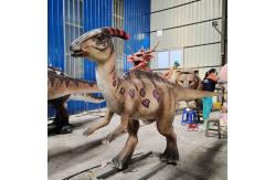 China 4M Long Lifelike Animatronic Roaring Parasaurolophus With Mouth Open And Eye Blink supplier