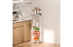 China Foldable Design Steel Storage Trolley , 3 Tier Rolling Utility Cart Multifunctional supplier