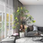 Plastic Artificial Potted Floor Plants Sunshine Trees For Indoor Outdoor Decor for sale