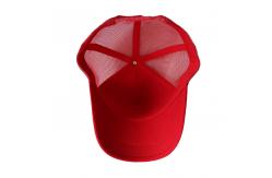 China Beautiful Red Blank Mesh Trucker Cap , Premium Design Mens 5 Panel Caps supplier