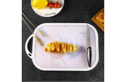 China Fruit Non Slip Plastic Cutting Board With Handle Scale Grooves supplier