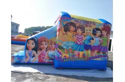 China Lego  Inflatable Bouncy Castle With Slide For Girls Silk Printing supplier