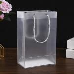 Transparent PVC Plastic Bag , Customized PVC Tote Bag For Red Wine Packing for sale