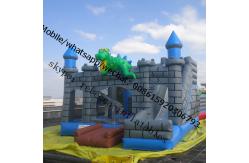 China inflatable bouncy castle with water slide inflatable dinasour castle supplier