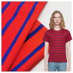Sweat Absorbing Organic T Shirt Fabric , 190gsm 32S Cotton Lycra Knit Fabric for sale