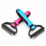 Wholesale Pet Double Sided Knotting Hair Brush Special Grooming Rake Comb For Dogs And Cats for sale