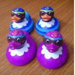 Purple Rubber Ducky Bath Toys , Personalized Floating Rubber Ducks Star Painting for sale