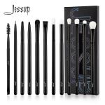 Mixed Hair Black 12pcs Jessup Makeup Brushes Set for sale