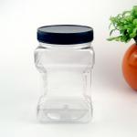 PET Clear Square Grip 4500ml Plastic Screw Cap Jars BPA Free