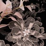 Flower Pattern Embroidered Lace Fabric Guipure Mesh Lace 135cm Width