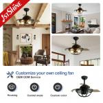 36 Inch Retractable Ceiling Fan Light with Remote Control and Space-Saving Design