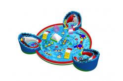 China Commercial Inflatable Water Park WithThree Slide Bouncers supplier